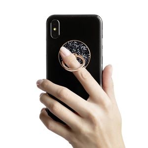 Swarovski Glam Rock Ring Sticker Black Mixed Plated Phone Accessory